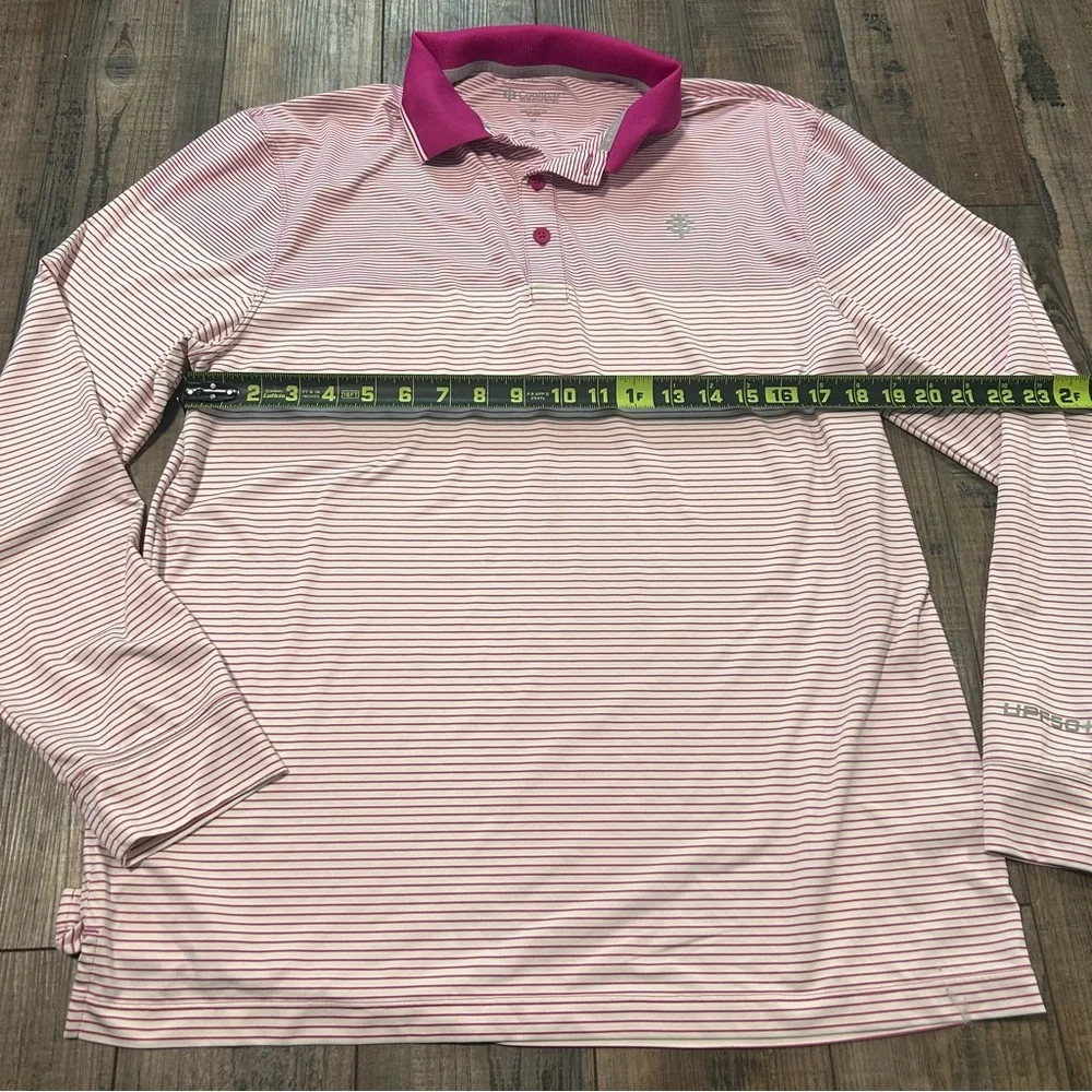 Coolibar Long Sleeve Polo Shirt‎ Mens Medium UPF 50+ Sun Protection FLAW